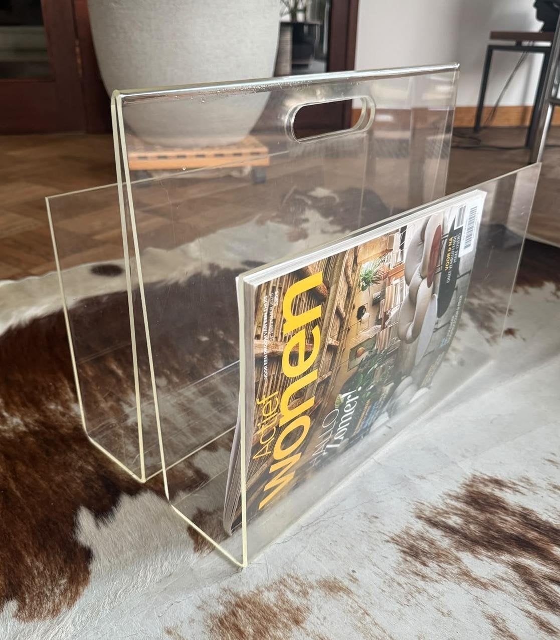 vintage plexi krantebak / kranterek magazinehouder, Ophalen, Vintage