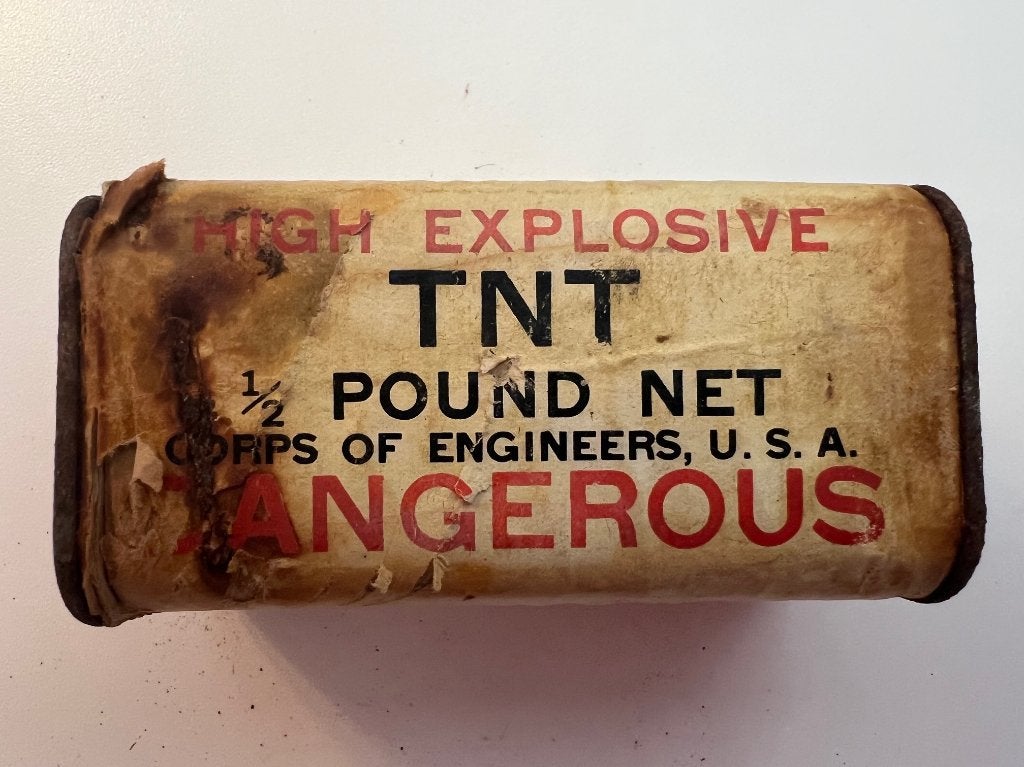 Boite de TNT us ww2 originale ( vide - inerte ), Collections, Enlèvement ou Envoi