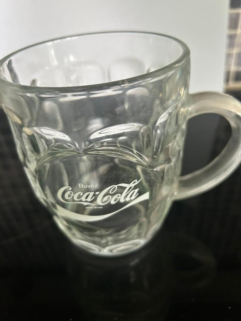 Ancienne chope en verre Coca Cola France, Enlèvement ou Envoi, Comme neuf, Verre à soda