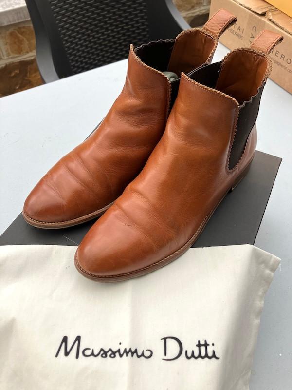 Massimo Dutti laarzen van natuurlijk leer — 39, Kleding | Dames, Schoenen, Overige kleuren, Massimo Dutti, Lage of Enkellaarzen