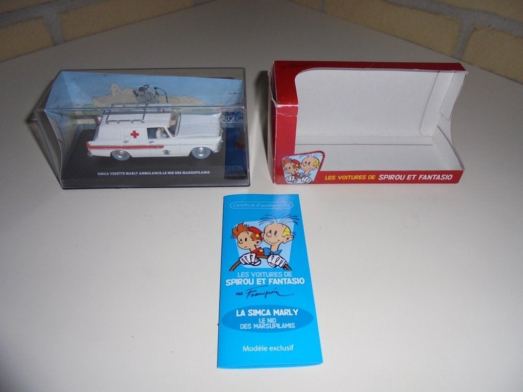 Simca Vedette Marly Ambulance van Spirou et Fantasio, Ophalen of Verzenden, Guust of Robbedoes, Zo goed als nieuw, Overige typen