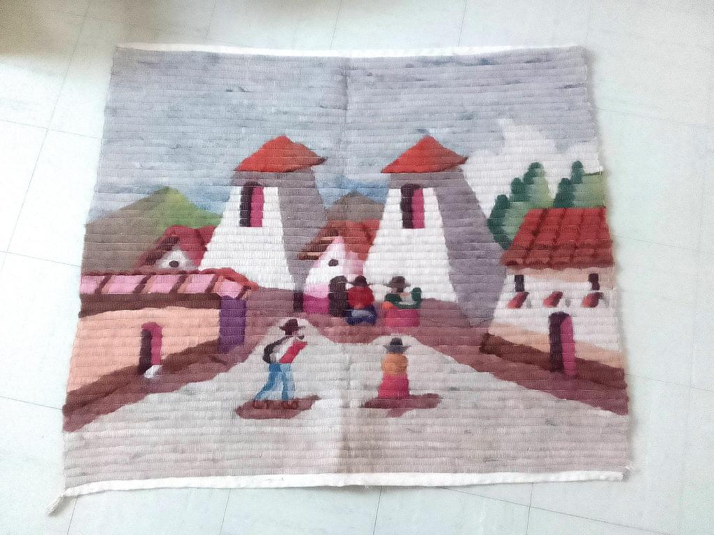 grande tapisserie murale tissée main art populaire péruvien, Enlèvement ou Envoi