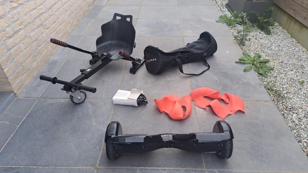 Hoverboard + zitje + toebehoren, Ophalen, Gebruikt