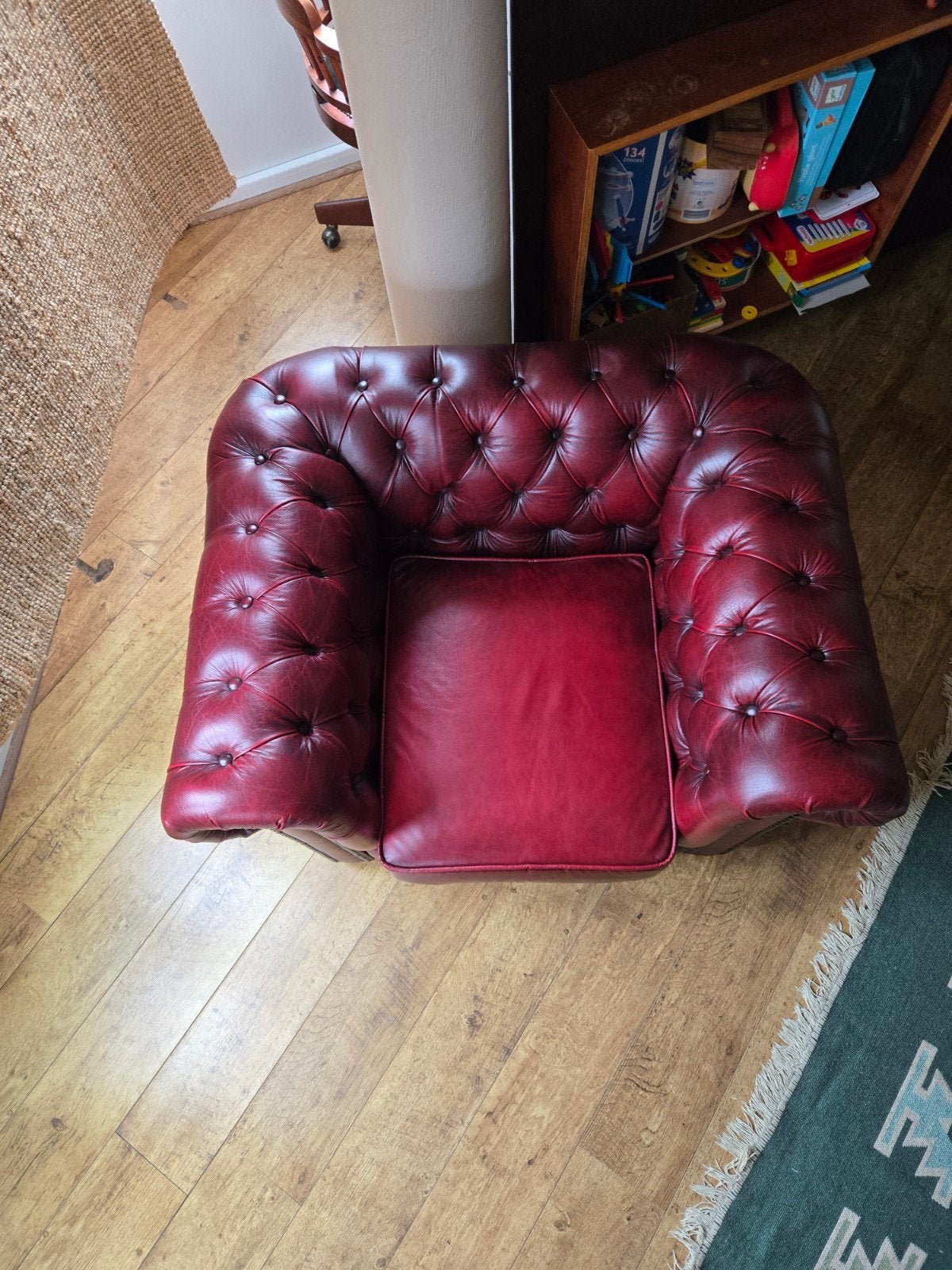 Chesterfield feuteuil, Enlèvement, Comme neuf, Cuir