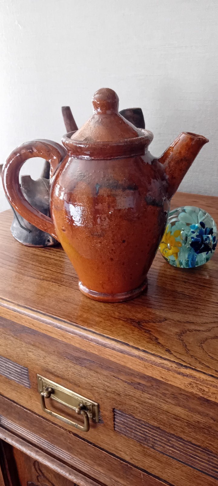 Antieke aardewerken koffiepot, Ophalen of Verzenden