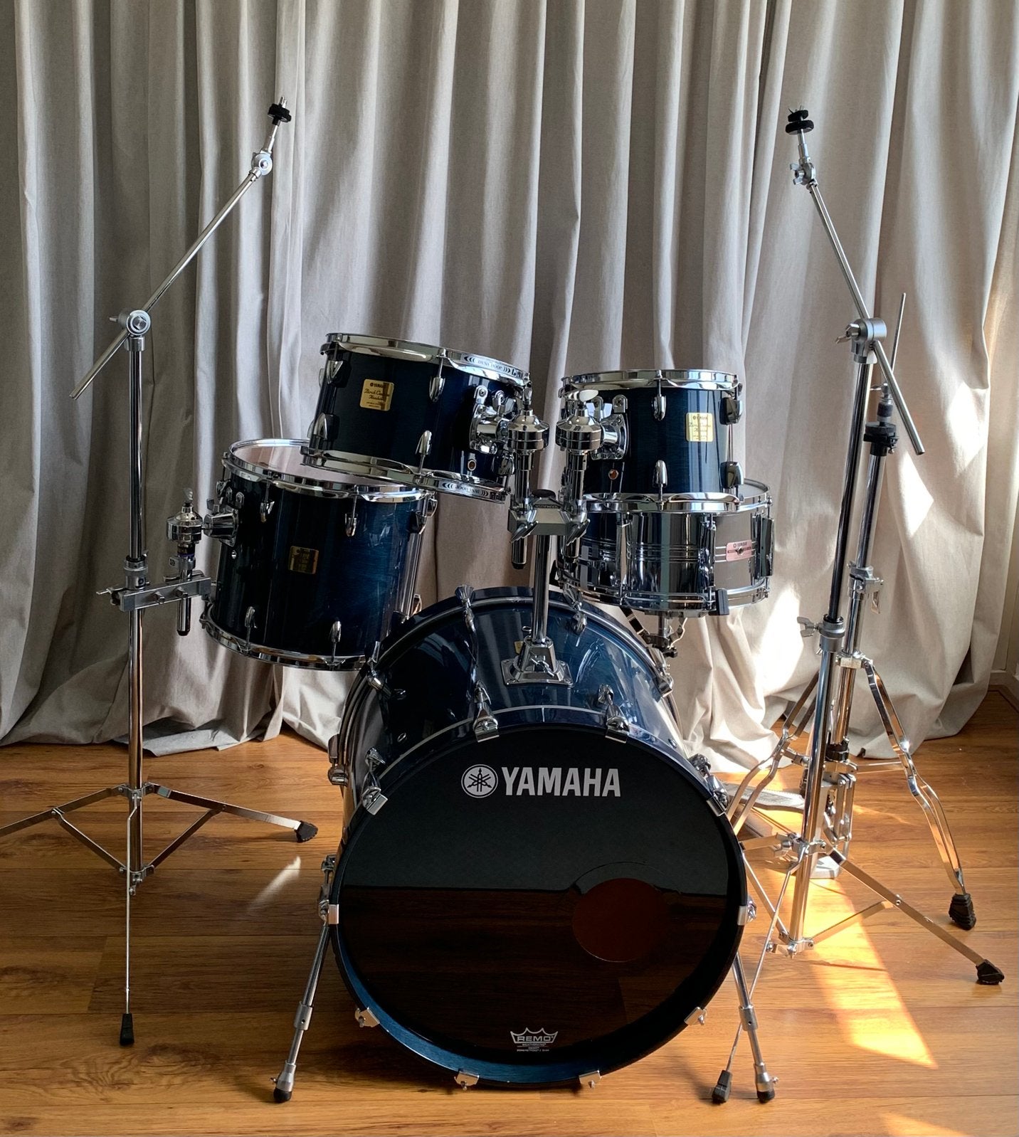 Yamaha Birch Custom Absolute, Sea Blue finish (shellset), Enlèvement, Utilisé, Yamaha