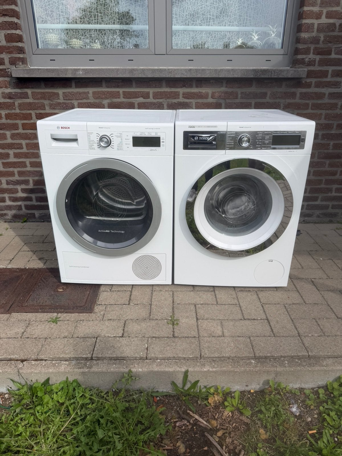 Wasmachine en droogkast Bosch werken perfect beide A+++ 8kg, Ophalen, Zo goed als nieuw