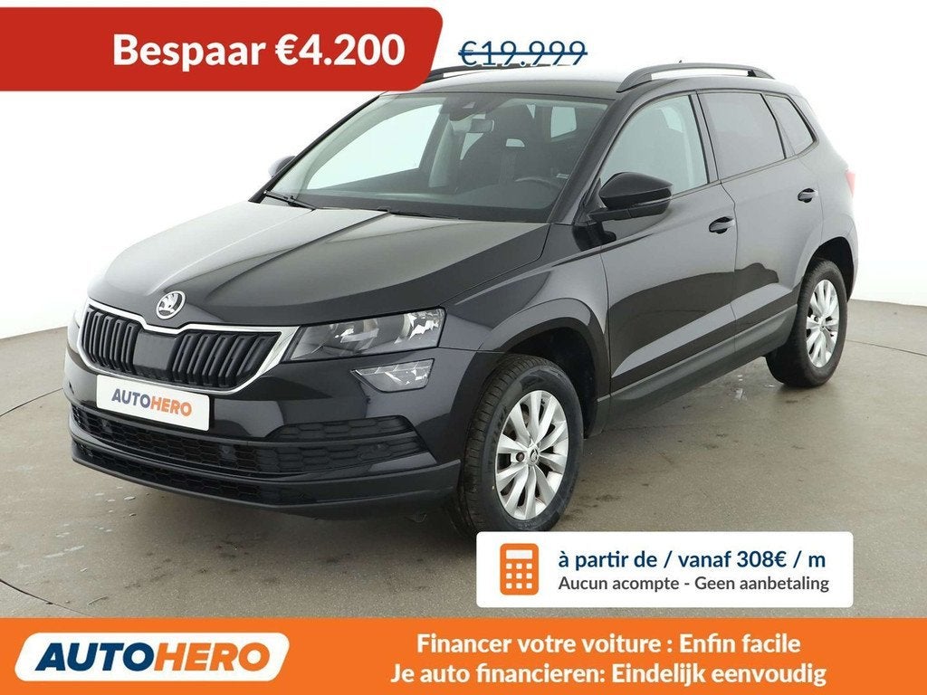 Skoda Karoq 1.5 TSI ACT Ambition (bj 2020, automaat), Auto's, Skoda, Stof, 149 g/km, Zwart, Karoq