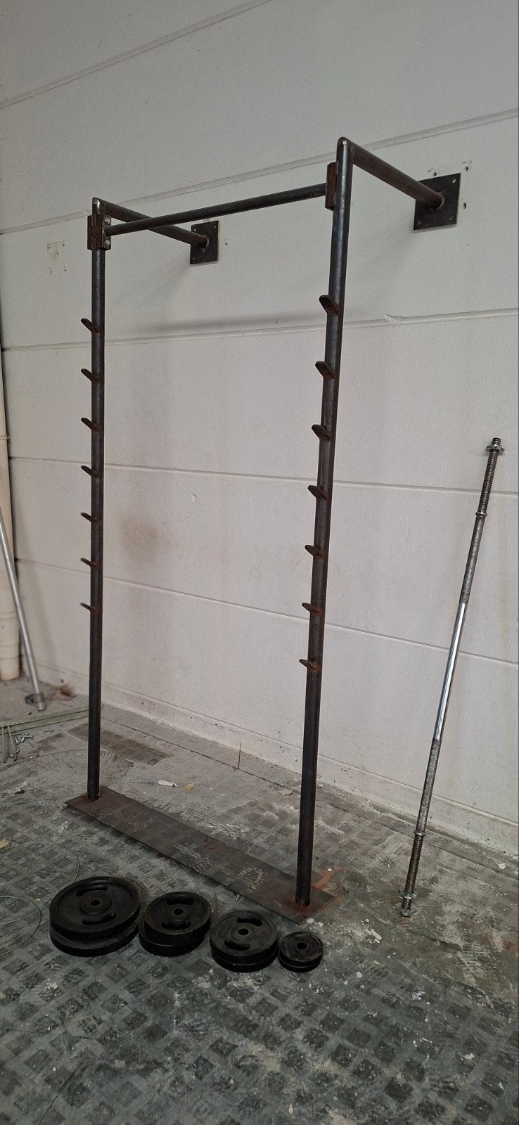 halterset met gewichten en halter rek, Enlèvement, Comme neuf, Set d’haltères