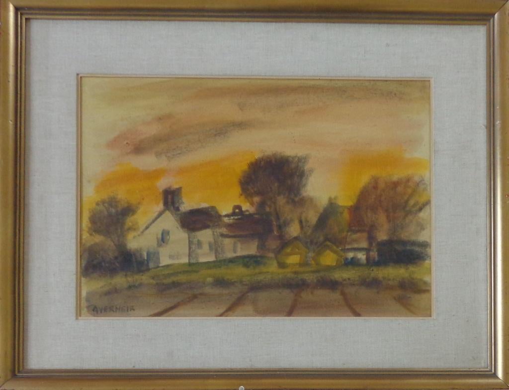 ALFONS VERMEIR / BOERDERIJZICHT / OLIEVERF / 57x70cm / KADER, Antiek en Kunst, Ophalen of Verzenden