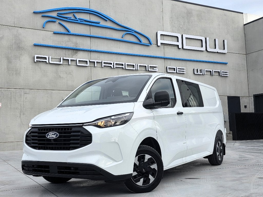 Ford Transit Custom PHEV 227 PK - Dub Cab 6ZIT - NIEUW 0KM, Stof, Verwarmde buitenspiegels, Wit, Bedrijf