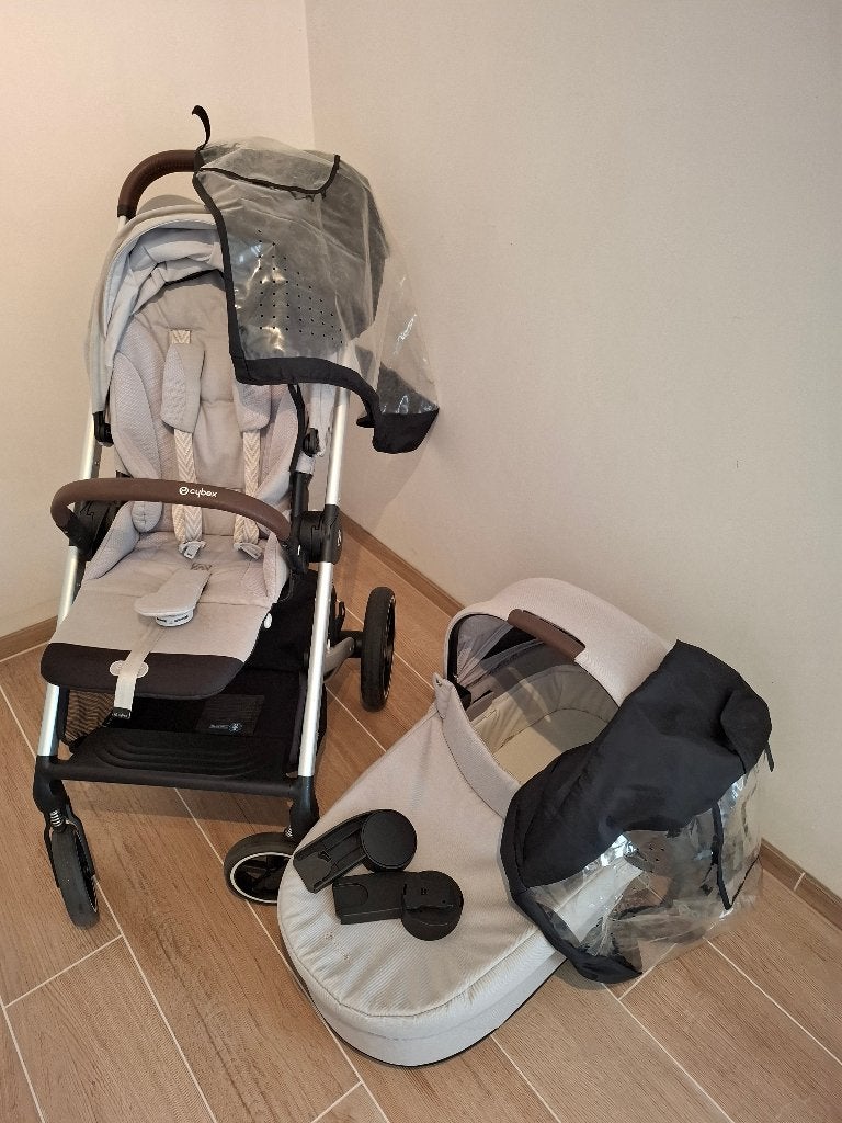 Cybex balios s + reiswieg + regenhoezen + adapters autostoel, Gebruikt, Combiwagen, Met reiswieg, Ophalen