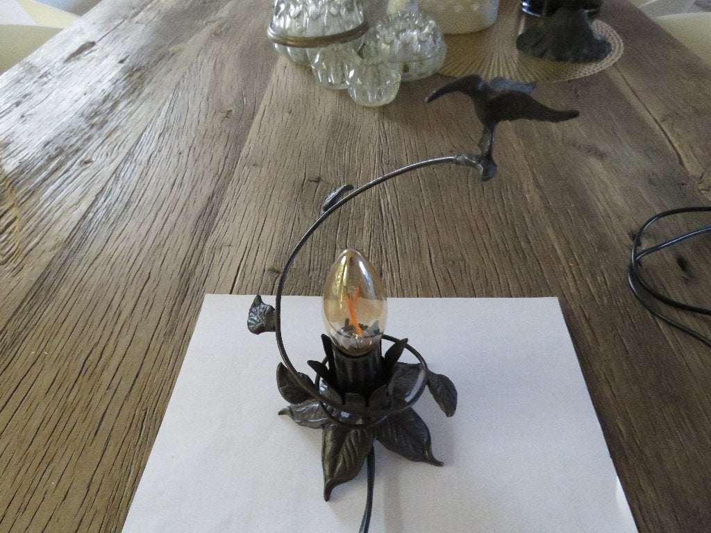 Lampe de table vintage en bronze en forme d'oiseau, Enlèvement ou Envoi