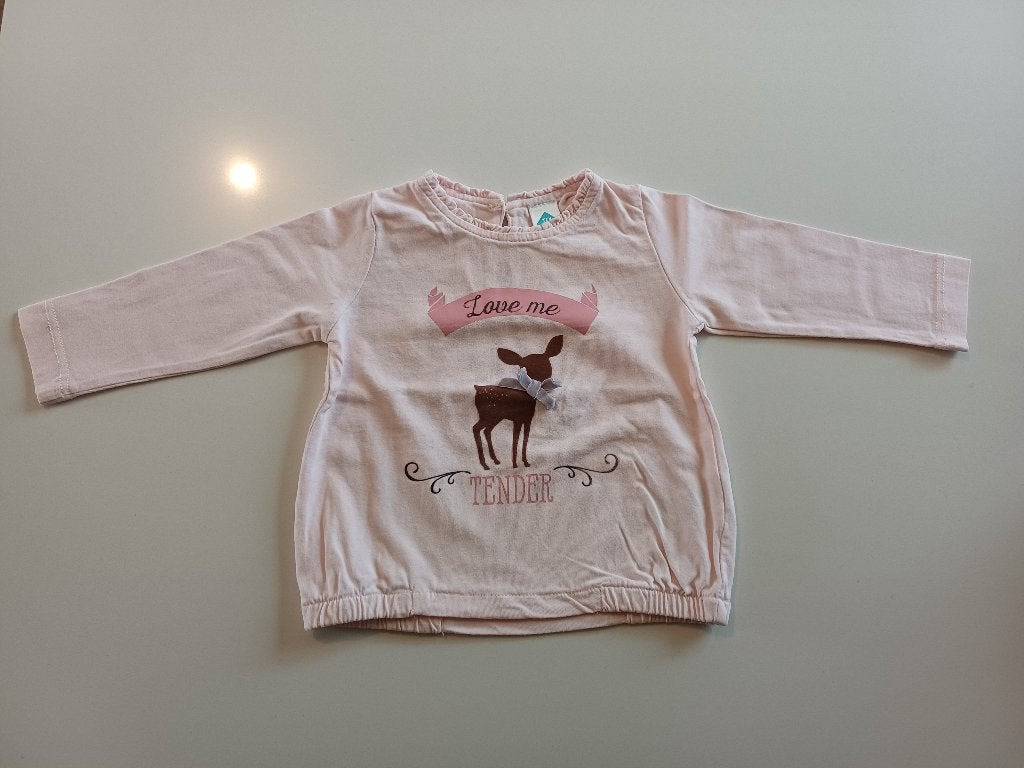 Licht roze longsleeve maat 68/74 Tex, Gebruikt, Tex, Meisje, Ophalen of Verzenden