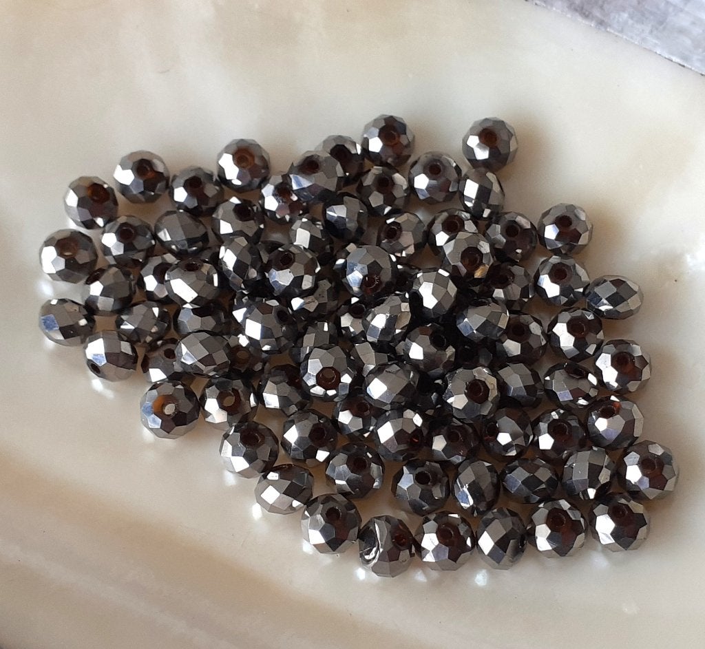 lot kralen facet zilver 6mm +- 90, Enlèvement ou Envoi, Neuf, Perle