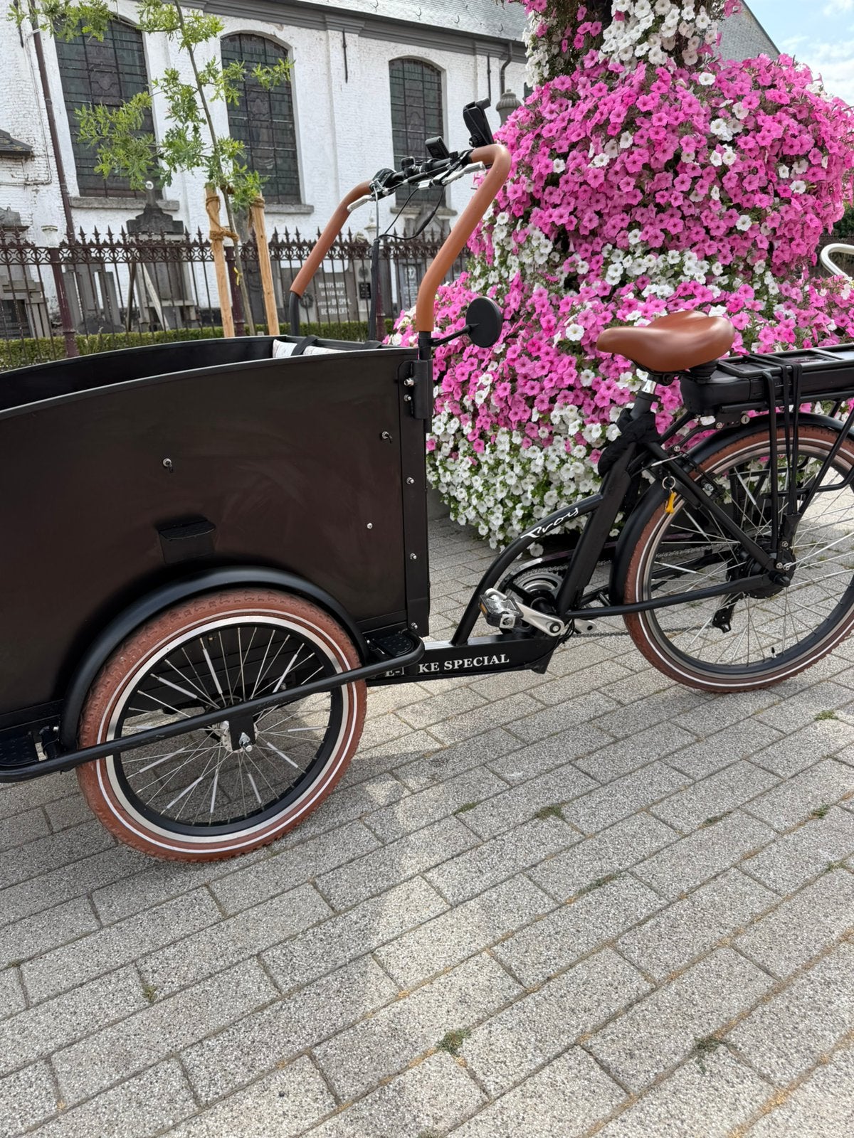 Troy elektrische bakfiets, Vélos & Vélomoteurs, Vélos | Vélos avec bac, Autres marques, Frein à tambour, Comme neuf, Enlèvement