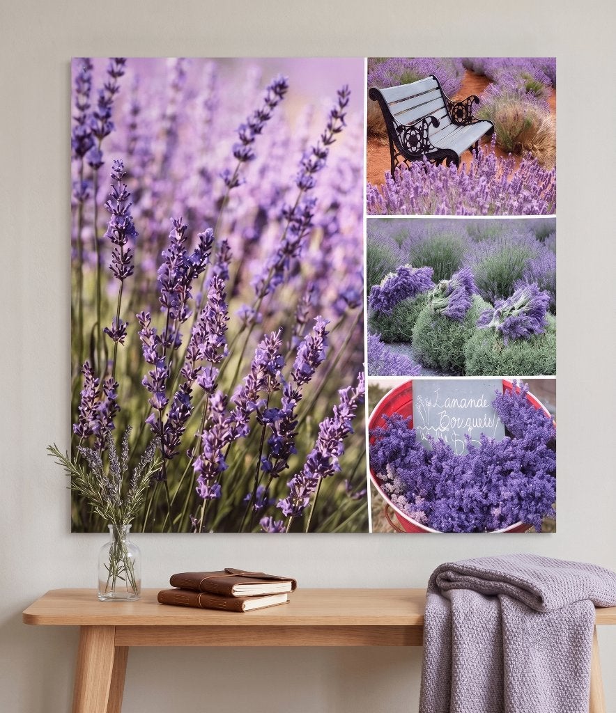 Canvasdoek met lavendelmotief, Huis en Inrichting, Woonaccessoires | Wanddecoraties, Ophalen, Gebruikt, Meerkleurig, Textiel