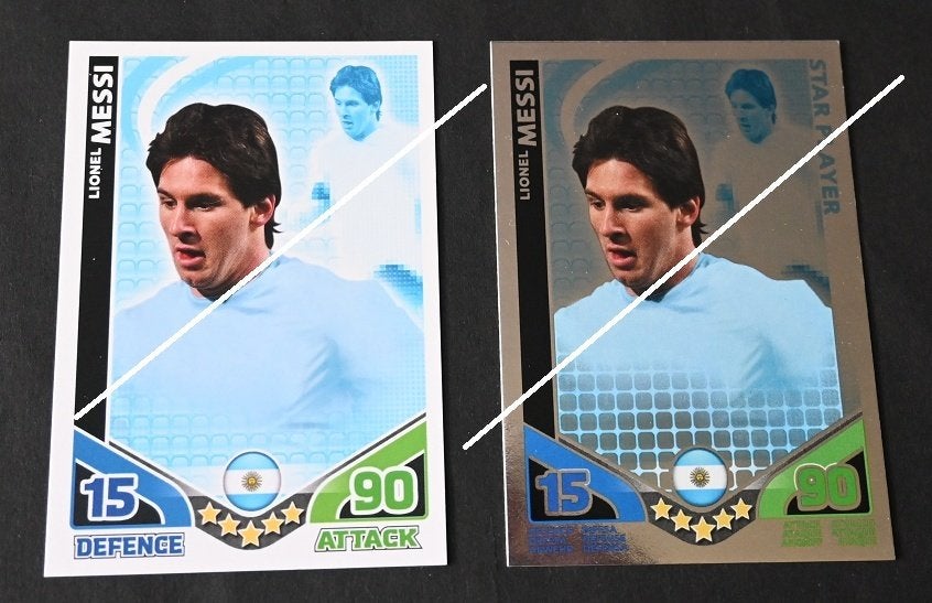 Topps  Coupe du Monde 2010 Argentine 2 x cartes Lionel Messi, Envoi, Neuf, Affiche, Image ou Autocollant