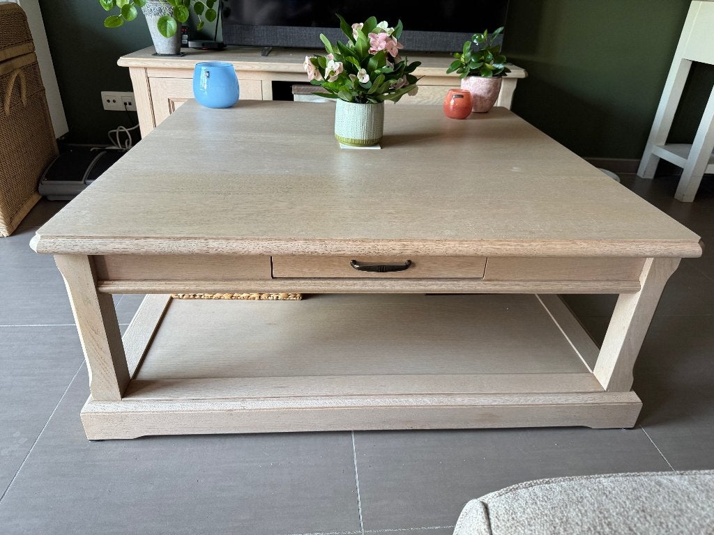Salontafel eik, Huis en Inrichting, Ophalen, Gebruikt, Landelijk, 5 – 50