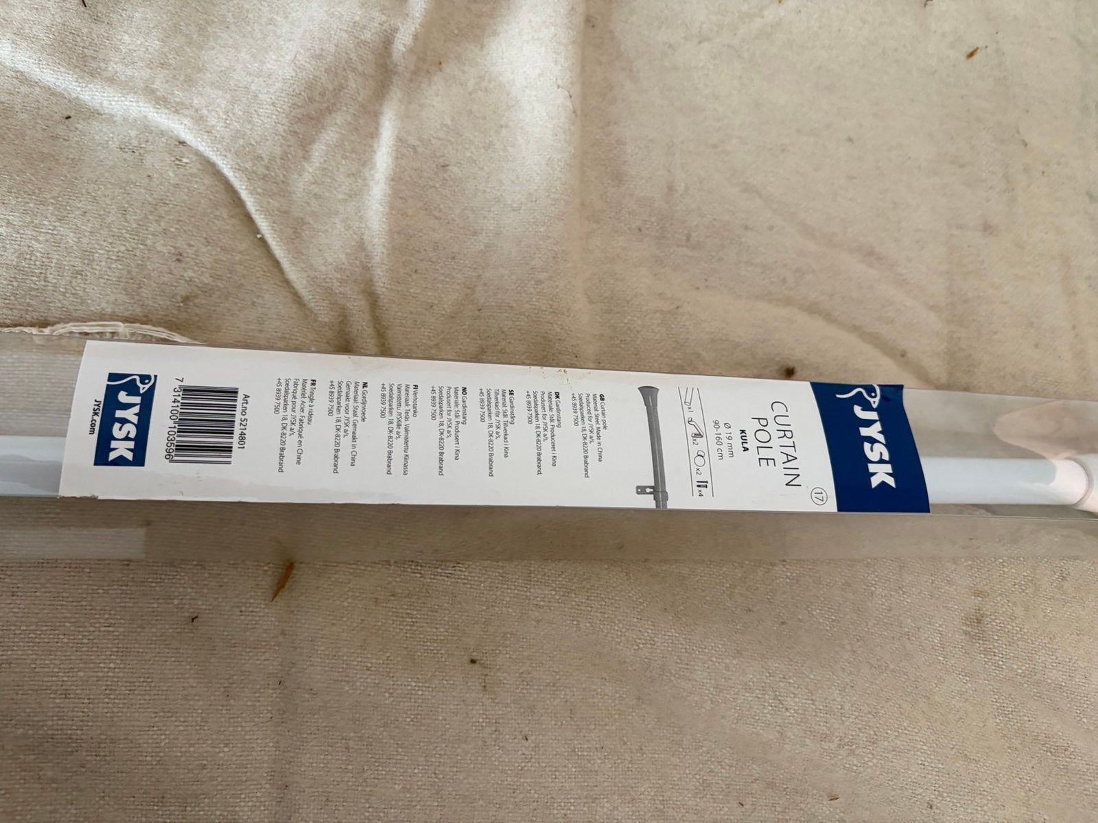 JYSK gordijnroede wit 90–160 cm – nieuw in verpakking, Enlèvement, Neuf