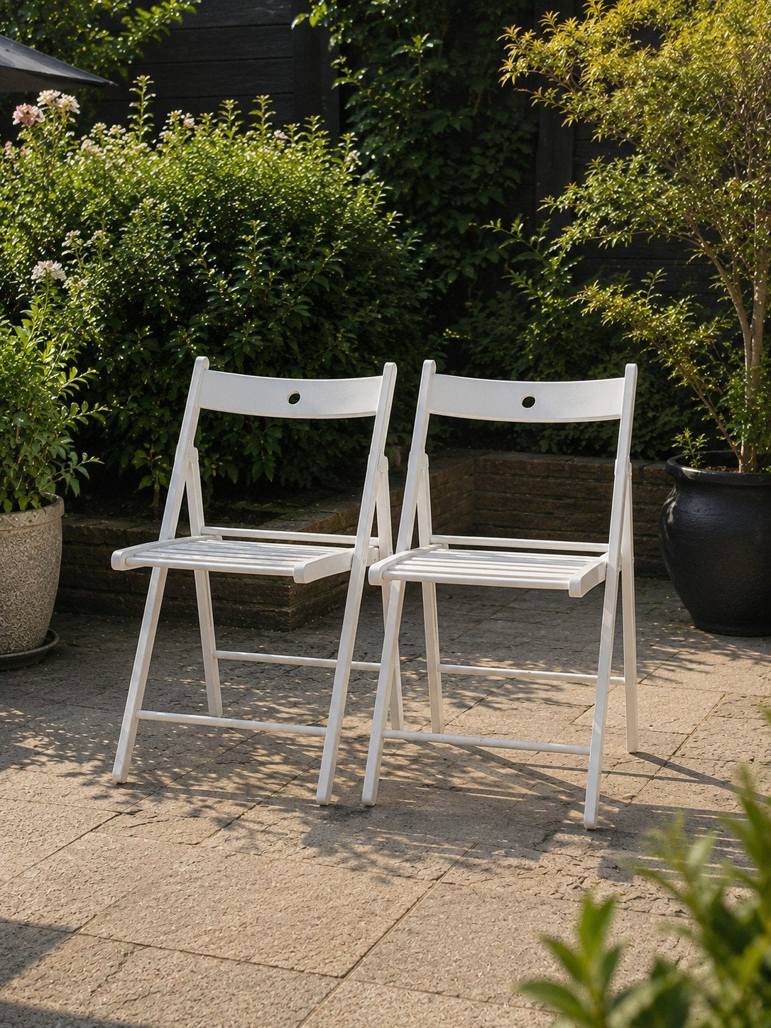 Set van 4 witte klapstoelen, Ophalen