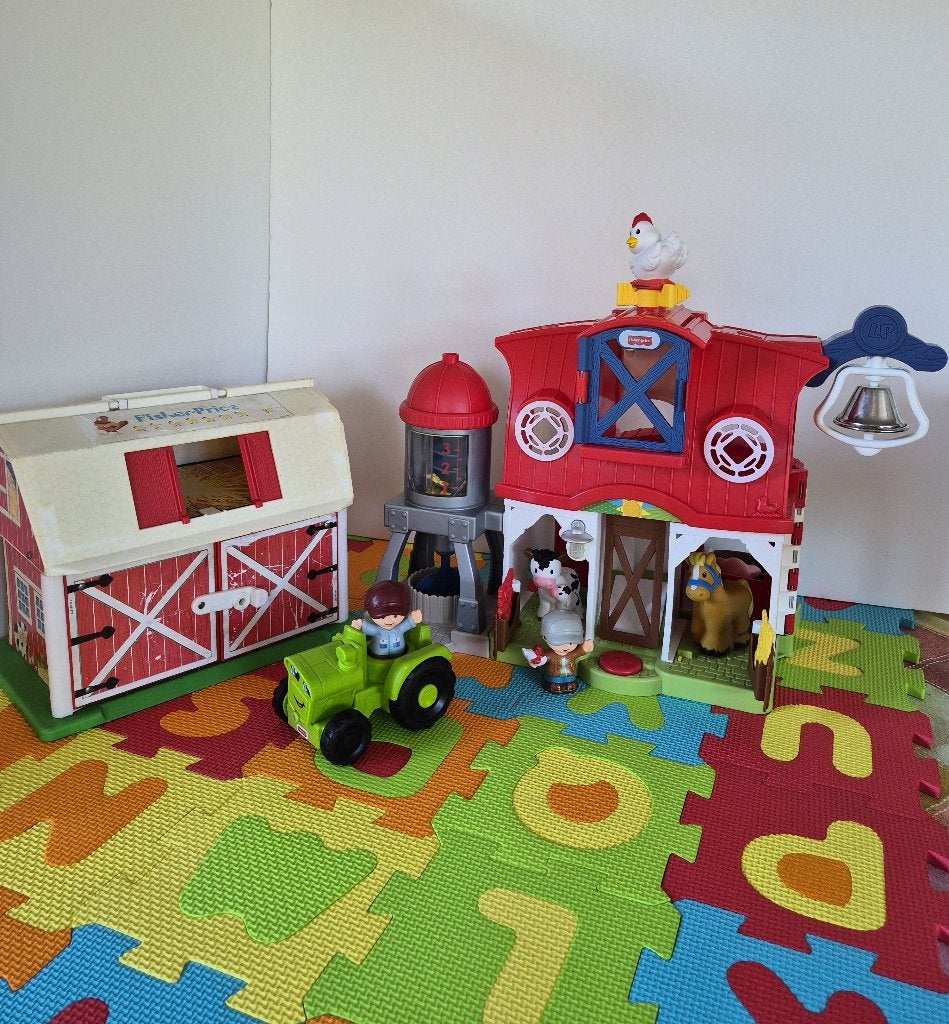 Lot 2 Fermes Fisher-Price Little People - Vintage & Moderne, Enlèvement ou Envoi, Comme neuf, Autres types, Avec lumière