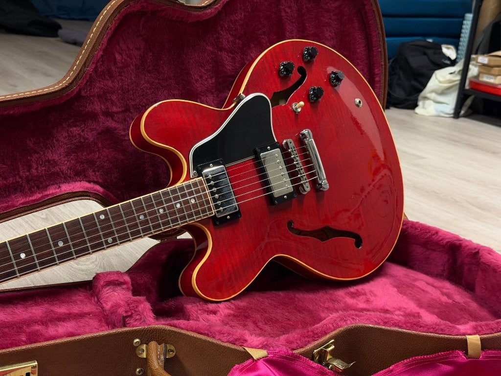 2004 Gibson ES-335 Dot- Cherry - 3,7 kg (Veranderingen), Ophalen of Verzenden, Gebruikt, Semi-solid body, Gibson