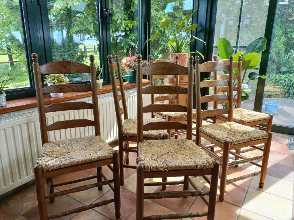 6 chaises de salle à manger, Ancien, Brun, Enlèvement, Bois