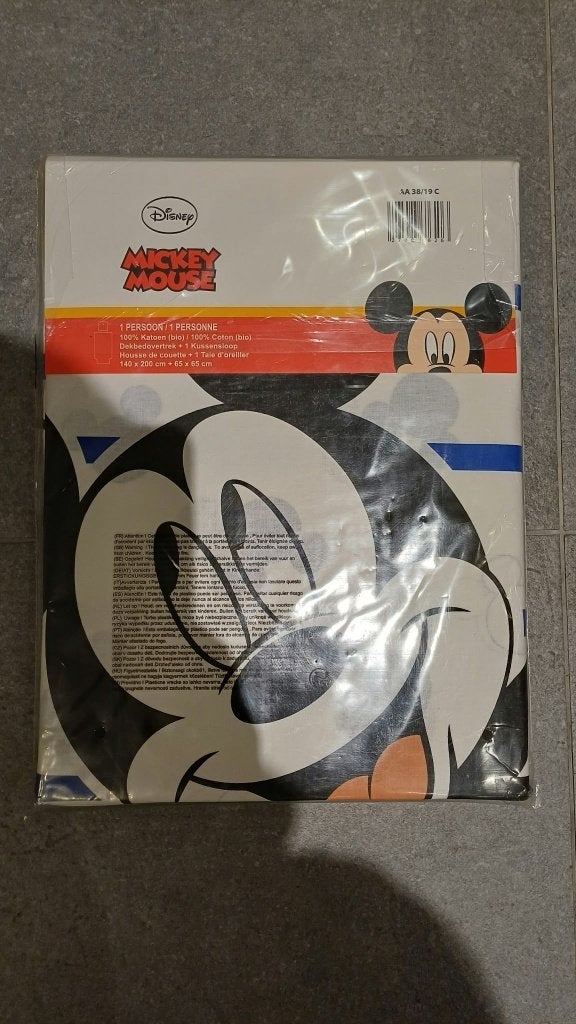 dekbed_mickey Mouse_Enkel, Ophalen, Lits-jumeaux, Wit, Dekbedovertrek