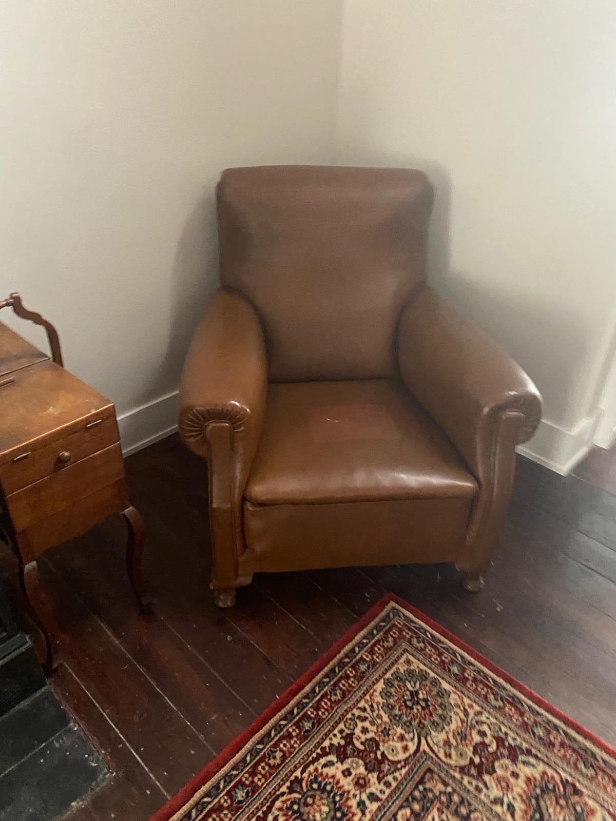 Fauteuil  club en cuir, Maison & Meubles, Enlèvement, Comme neuf, Cuir