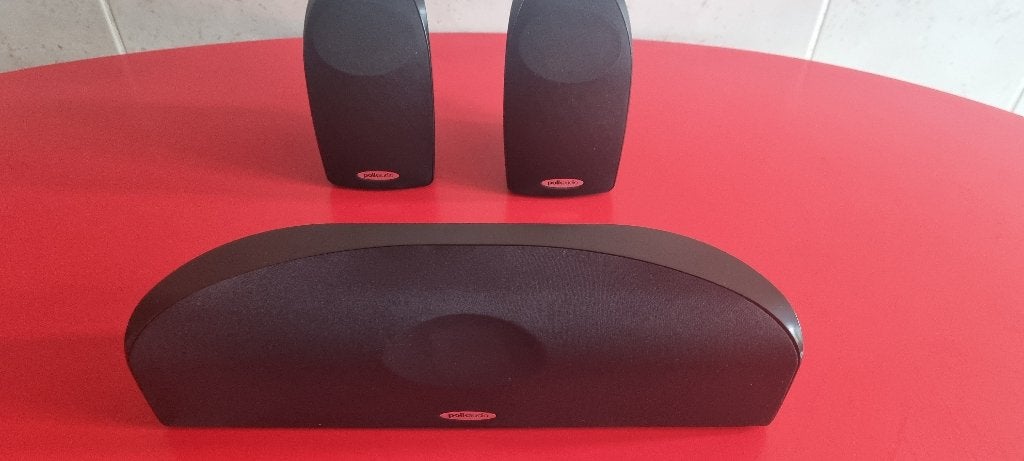 Polk TL1 Center speaker + 2 Satellites, 60 à 120 watts, Comme neuf, Enlèvement, Haut-parleur central