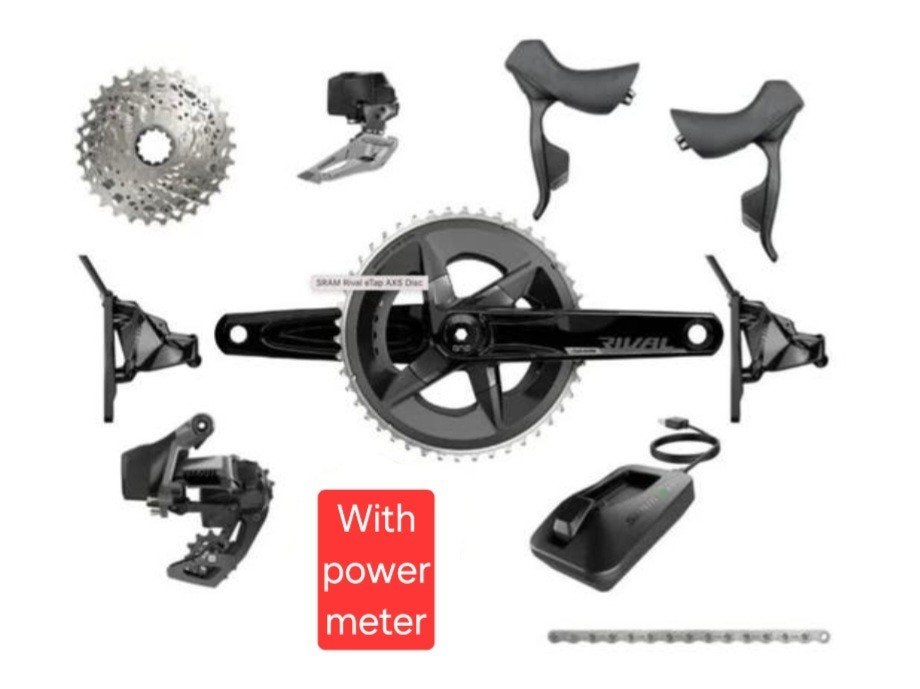 SRAM Rival AXS met geintegreede vermogensmeter, Vélos & Vélomoteurs, Vélos Pièces, Comme neuf, Pédalier ou Pédales, Aluminium