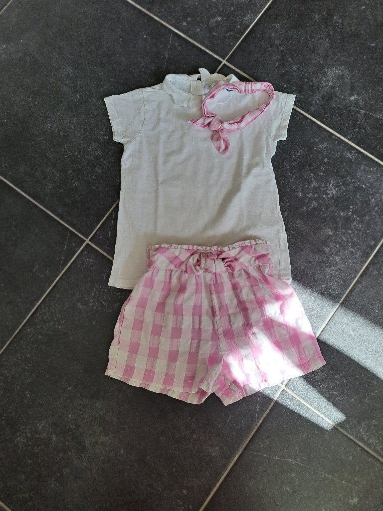 Short majoral en tshirt buissonneire 6 jaar, Kinderen en Baby's, Kinderkleding | Maat 92, Ophalen, Zo goed als nieuw, Meisje, Setje