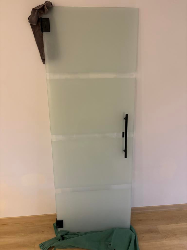 Glazen deur mat, Ophalen, Minder dan 80 cm, Binnendeur, 200 tot 215 cm