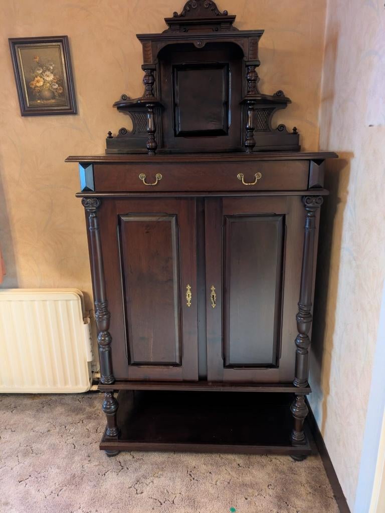 Antieke bar- buffetkast, Huis en Inrichting, Kasten | Buffetkasten, Gebruikt, 200 cm of meer, 50 tot 100 cm, 25 tot 50 cm, Met lade(s)