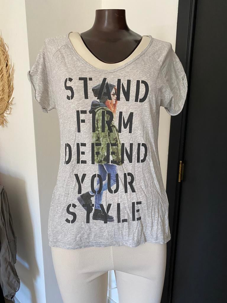T shirt  zara, Manches courtes, Gris, Enlèvement ou Envoi, Taille 36 (S)