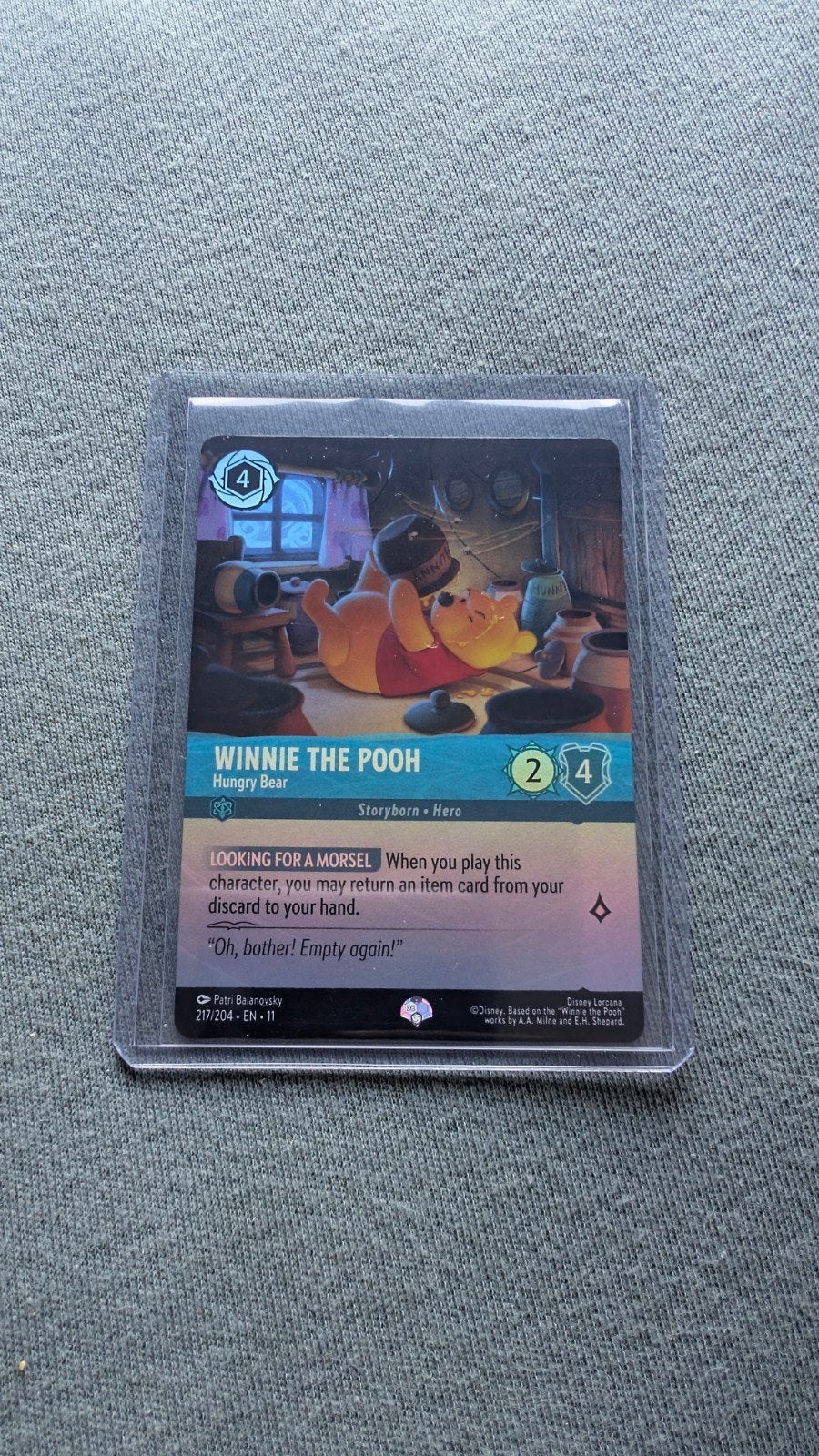Winnie the Pooh - Hungry Bear #217, Ophalen of Verzenden, Nieuw, Losse kaart