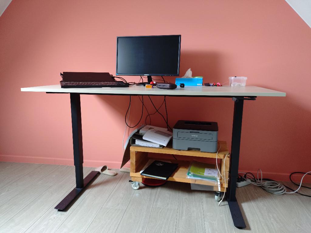 Zit-sta bureau, Huis en Inrichting, Bureaus, Ophalen, Zit-sta bureau, 160 cm, Metaal