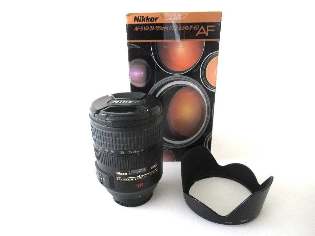 Nikon Zoomlens AF-S VR 24-120mm f/3,5-5,6G IF-ED, Audio, Tv en Foto, Foto | Lenzen en Objectieven, Nikon, Zo goed als nieuw, Zonnekap