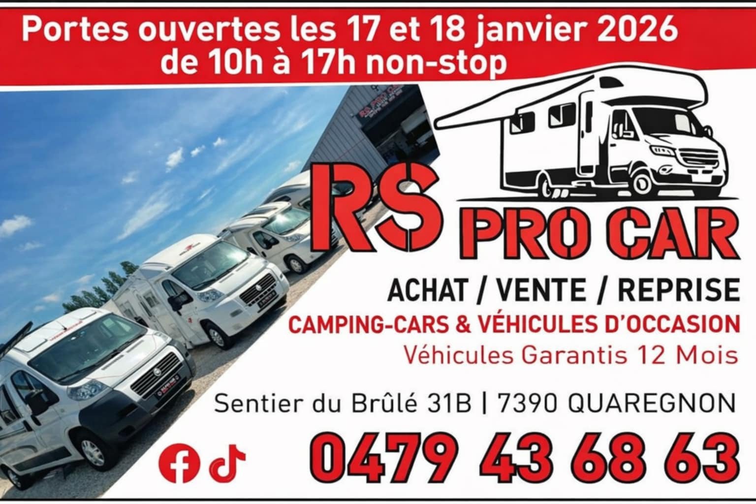Chez RSPROCAR  Plus de 10 camping car occasion disoonible, 6 à 7 mètres, Fiat, Jusqu'à 6, Diesel