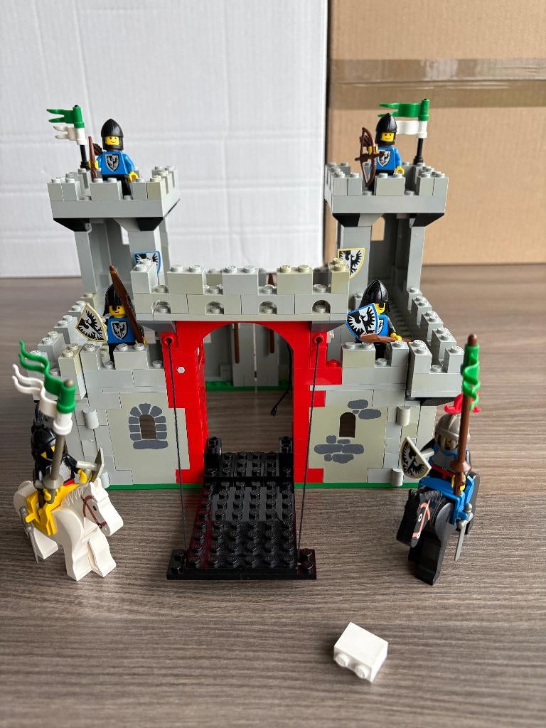 Lego 6073-1 vintage Black Falcons Knight's castle met plan, Enlèvement ou Envoi, Accessoires inclus, Lego, Ensemble complet