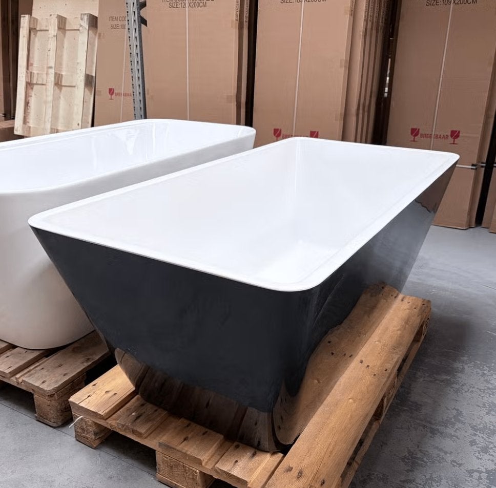 OP=OP bad zwart wit ligbad 150 x 75 x 58 nr426, Ophalen of Verzenden, Nieuw, Wit