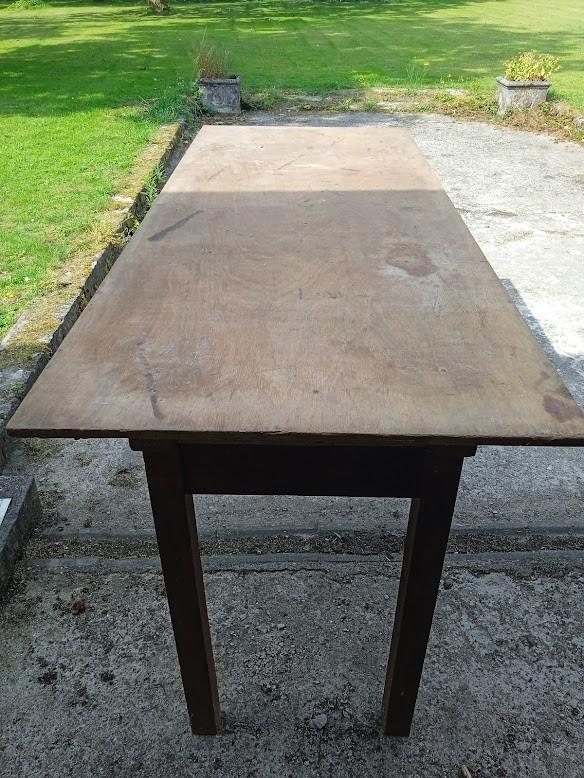 Table de travail vintage 2 m long bois, Maison & Meubles, Enlèvement, Utilisé