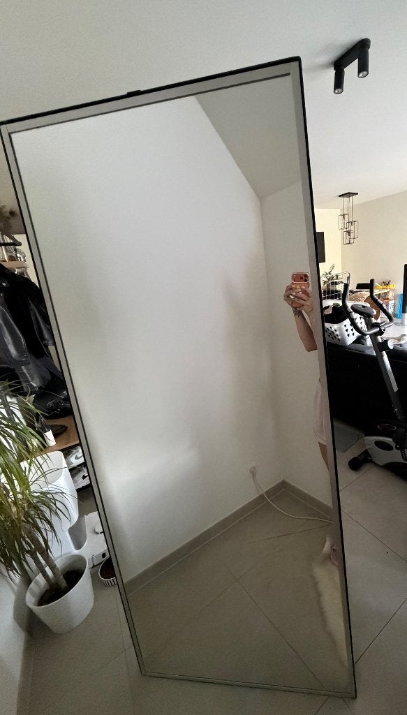 Spiegel, Huis en Inrichting, Woonaccessoires | Spiegels, Ophalen, Minder dan 50 cm, Rond, Zo goed als nieuw