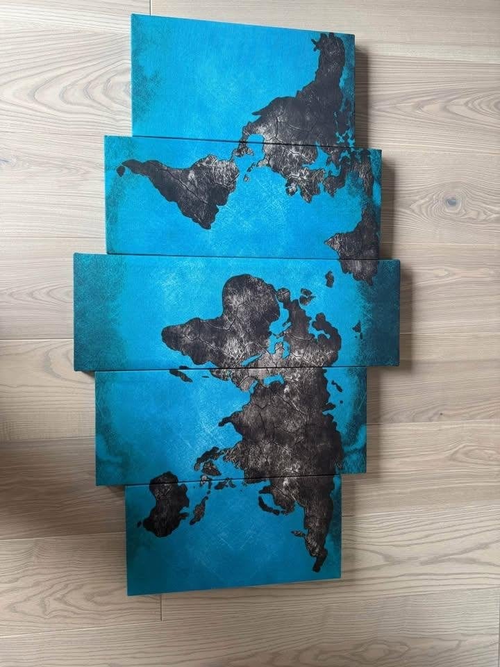 Image 5 pieces monde, Maison & Meubles, Accessoires pour la Maison | Décorations murale, Enlèvement, Utilisé, 110 cm, 60 cm