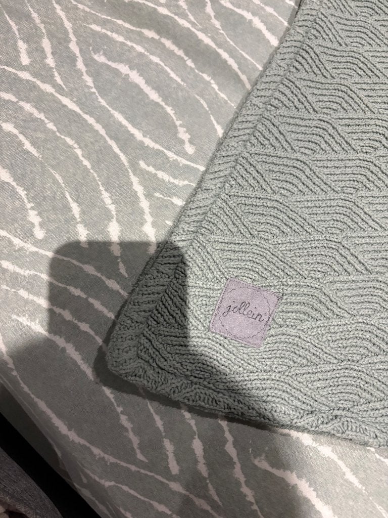 Jollein knot/fleece deken te koop, Couverture, Jollein, Enlèvement, Vert
