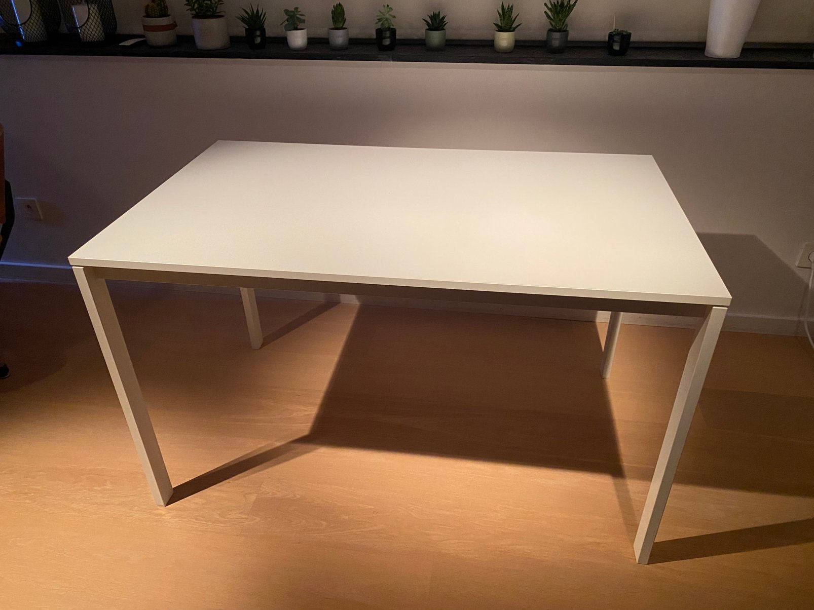 Tafel wit 125x75x75 cm, 100 à 150 cm, Strak modern, Quatre personnes, Comme neuf