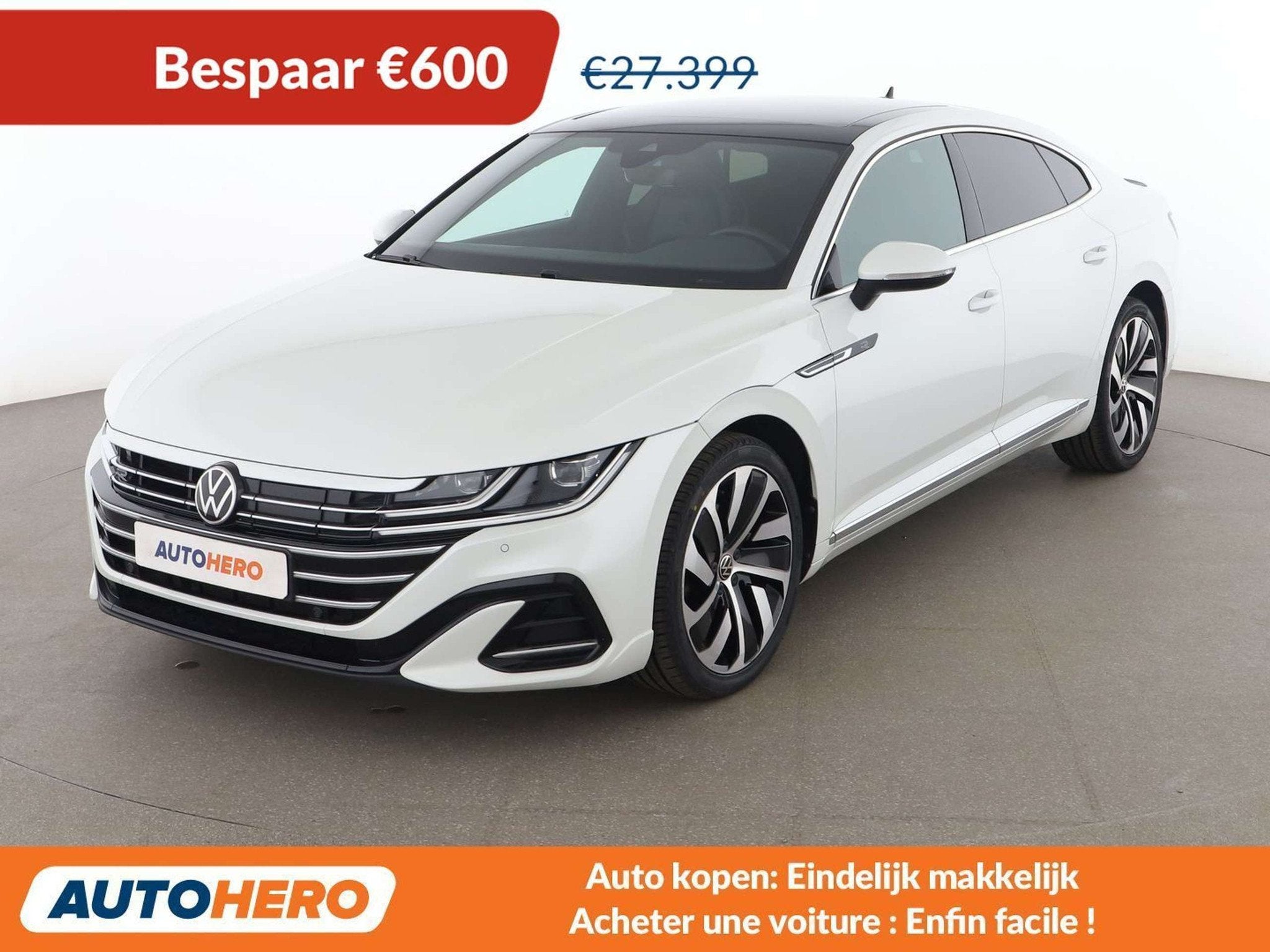 Volkswagen Arteon 1.4 eHybrid R-Line (bj 2022, automaat), Auto's, Volkswagen, Arteon, Gebruikt, Wit, Leder