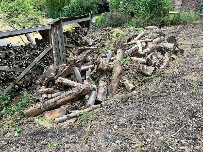 Om brandhout te geven, Tuin en Terras, Brandhout, Ophalen, 6 m³ of meer, Blokken, Overige houtsoorten