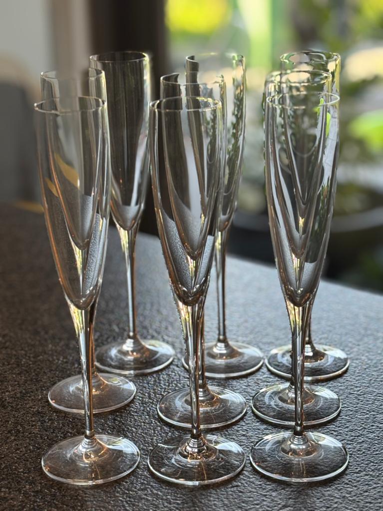 9 champagne glazen, Villeroy Boch, Ophalen, Zo goed als nieuw